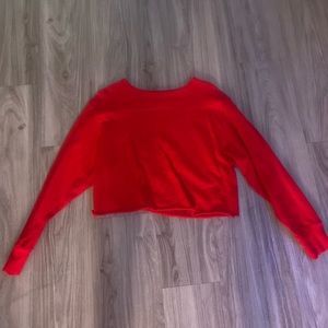 Red cropped crew neck, XS